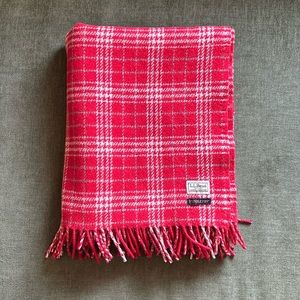 Pendleton & LL Bean Washable Wool Blanket Red Plaid